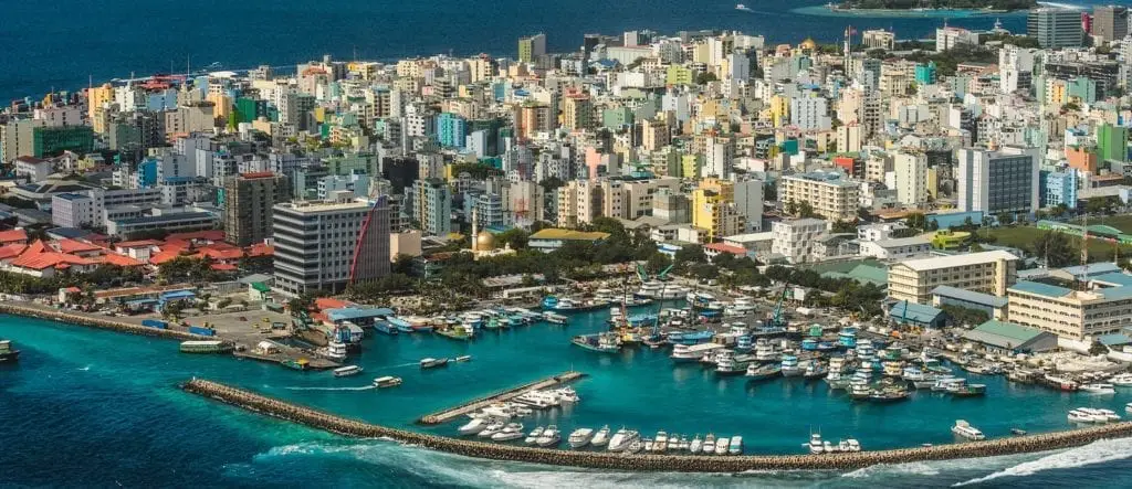 aerial view of Male city -first time visit to Maldives