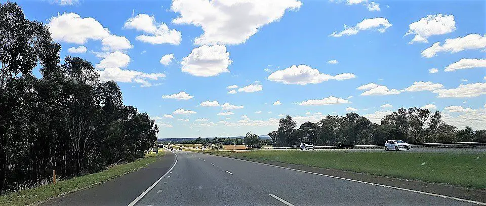 Driving Melbourne to Sydney on the Hume Highway.