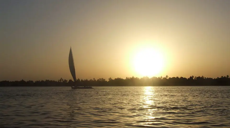 Felucca on Nile at sunset