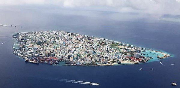 maldives on a budget- male city from the air 