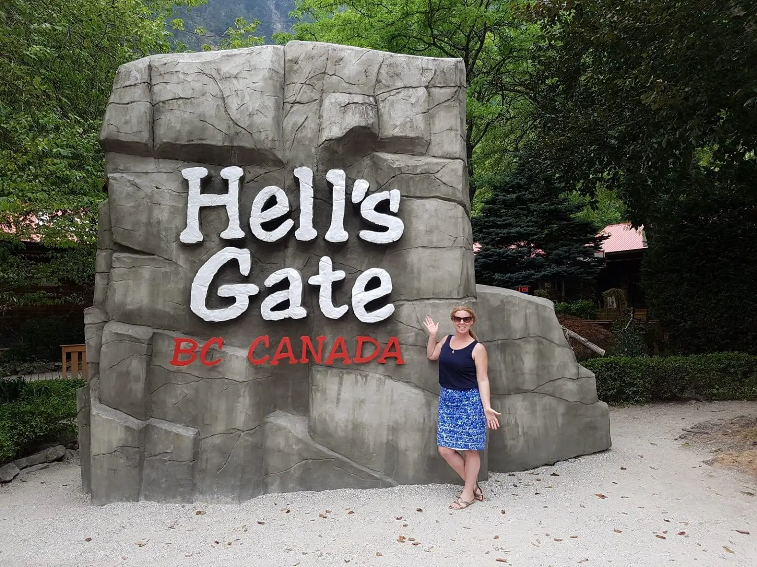 road trip vancouver to banff
standing in front of hells gate sign