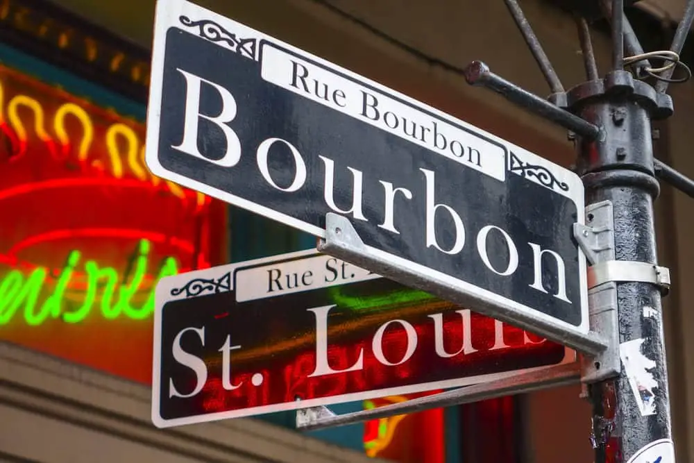 sign of bourbon street