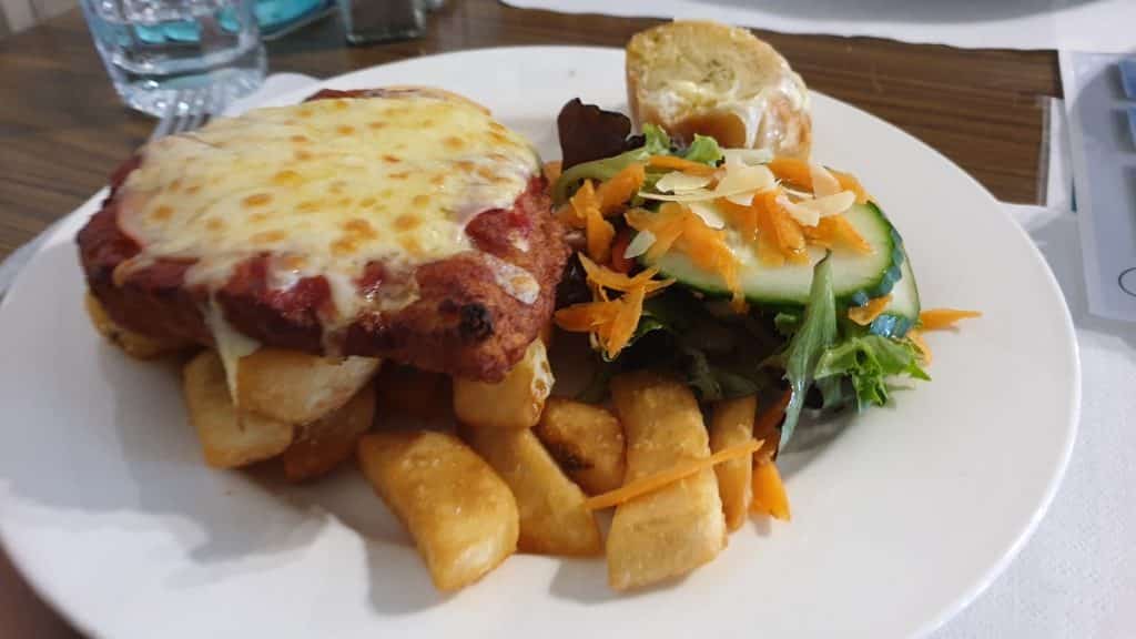 Dinner of chicken parm