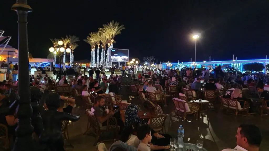 A large group of people sitting at outdoor cafes. Things to do in Sharm El Sheikh