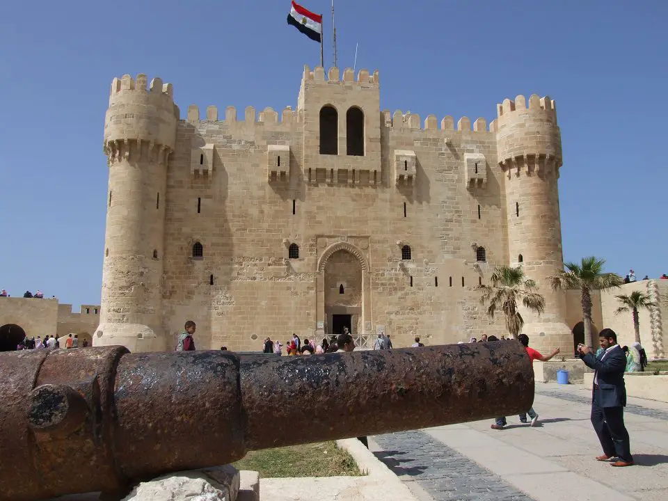 Citadel of Qaitbay stands in the foreground