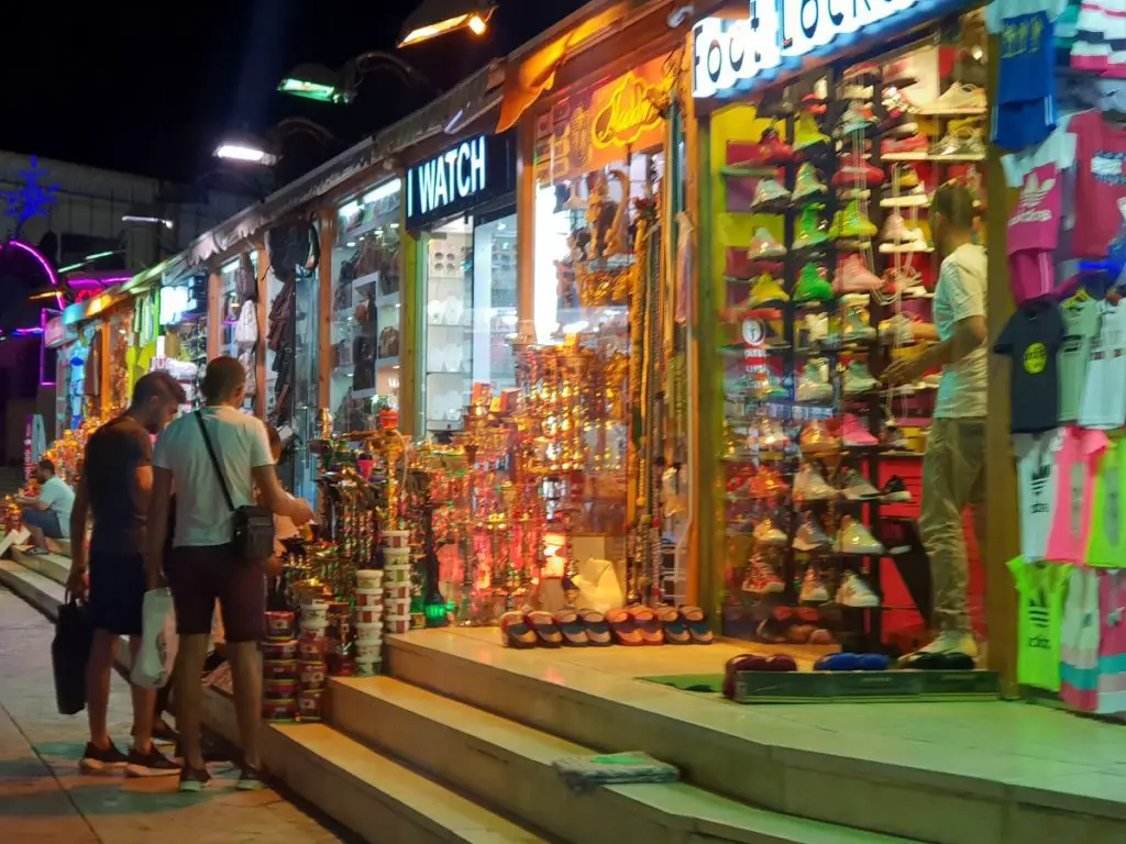 Market bazaars in Egypt at night