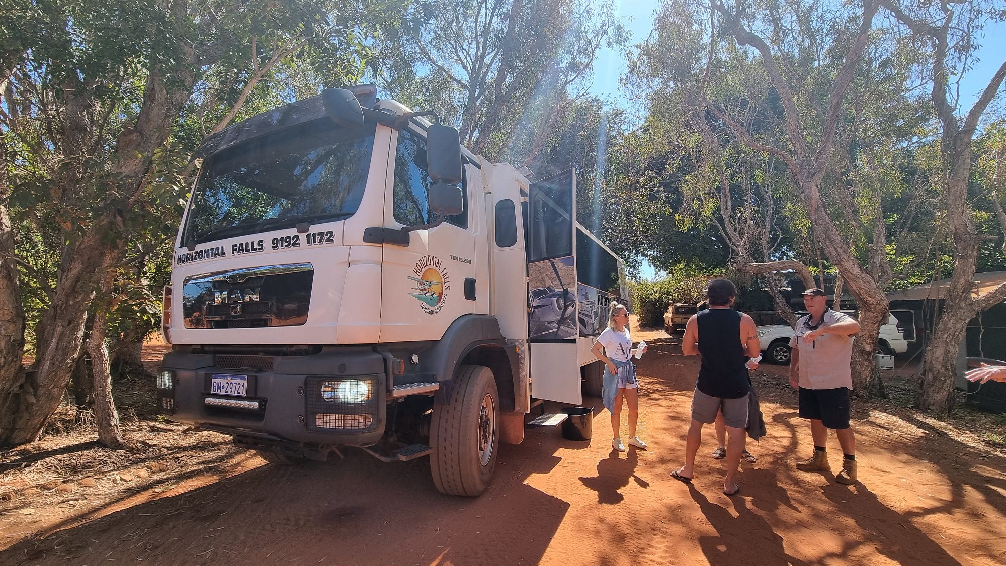 Broome Horizontal Falls day trip - the vehicle truck parked at Cygnet bay