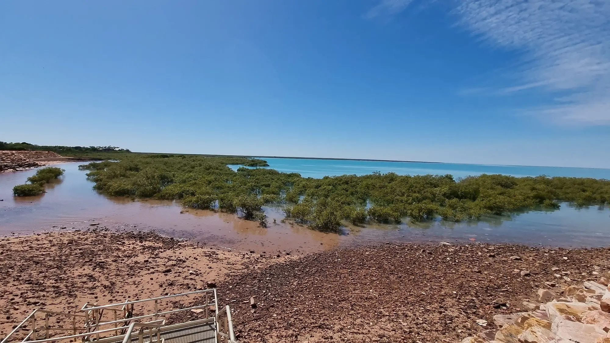 Roebuck Bay with mangroves submerged in water - Broome itinerary