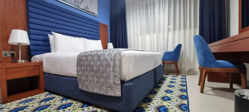 our king size bed at Athens Central hotel