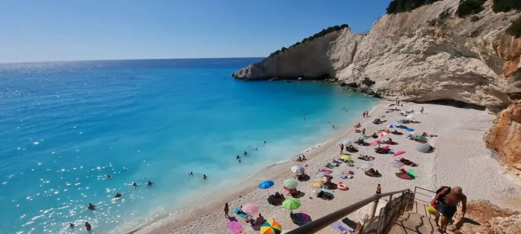 looking down onto Porta Katsiki beach 